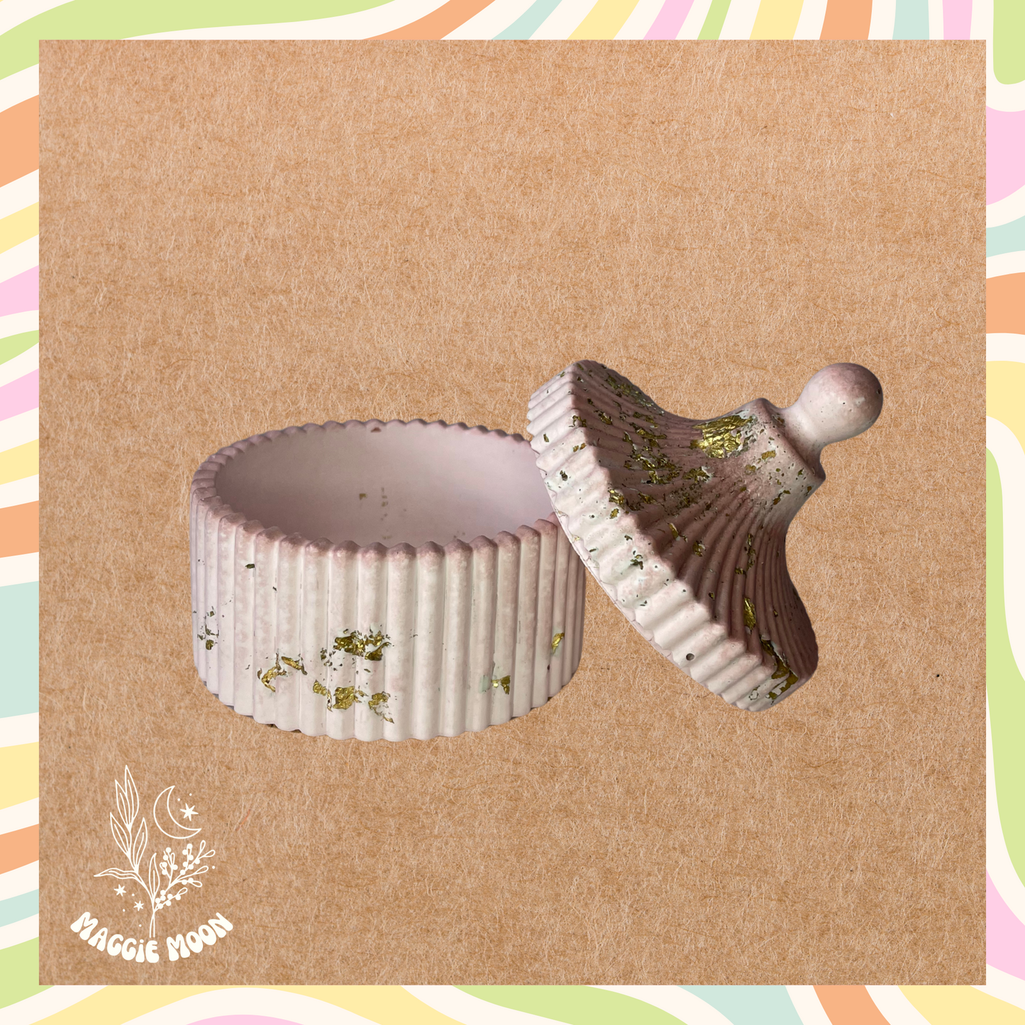 Carousel Jar- Dusty Pink & Gold