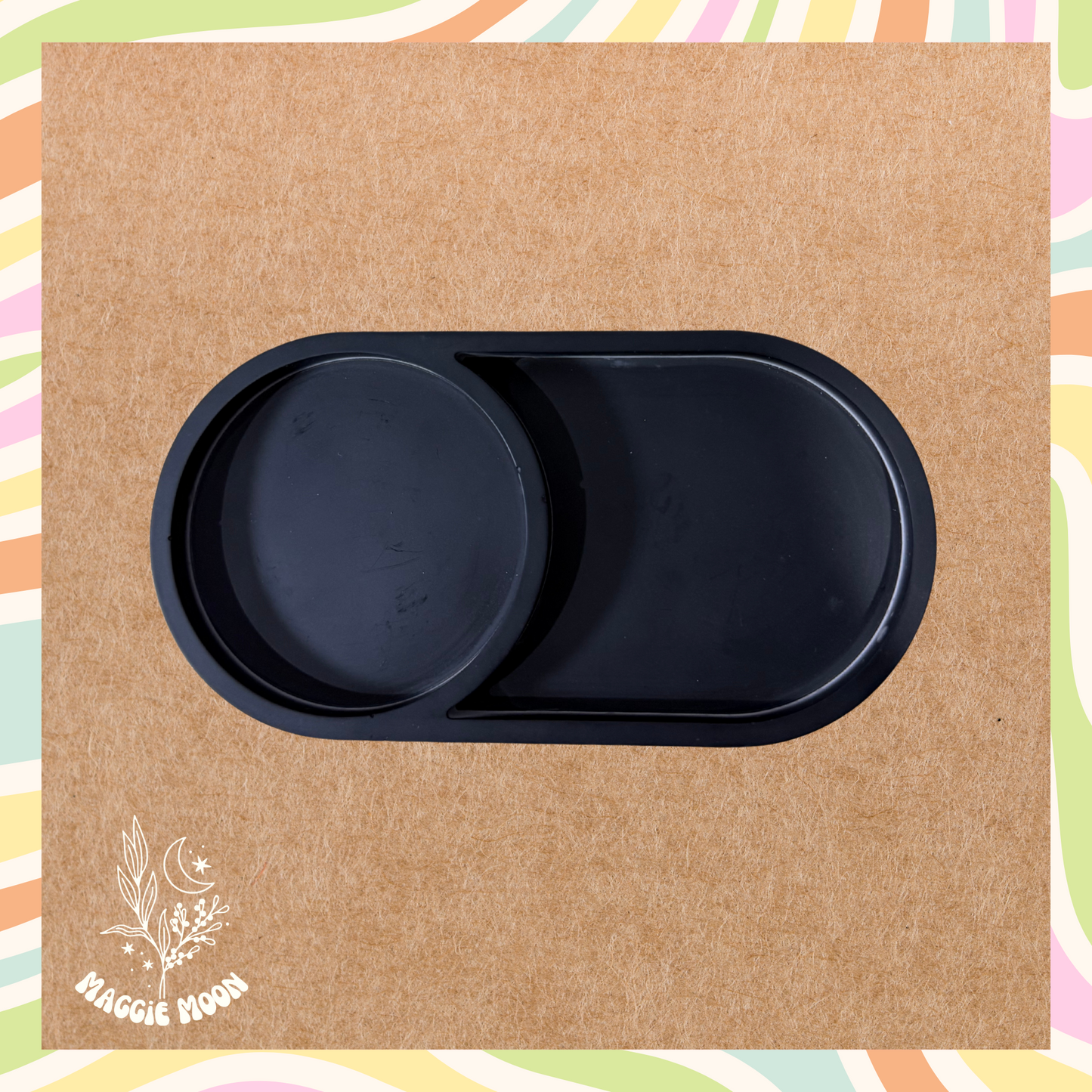 Trinket Tray- Black Two section