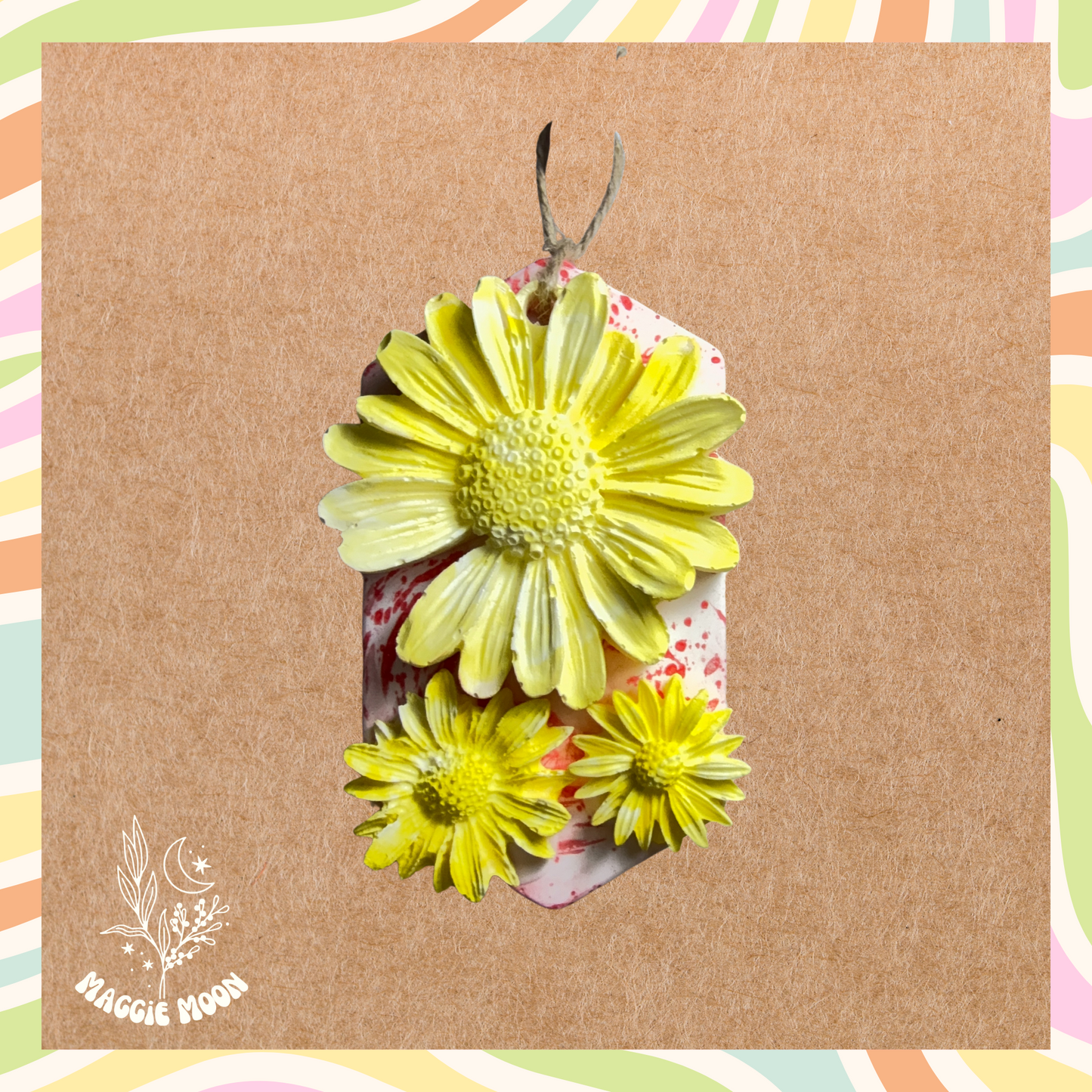 Aroma stone- yellow flower plaque