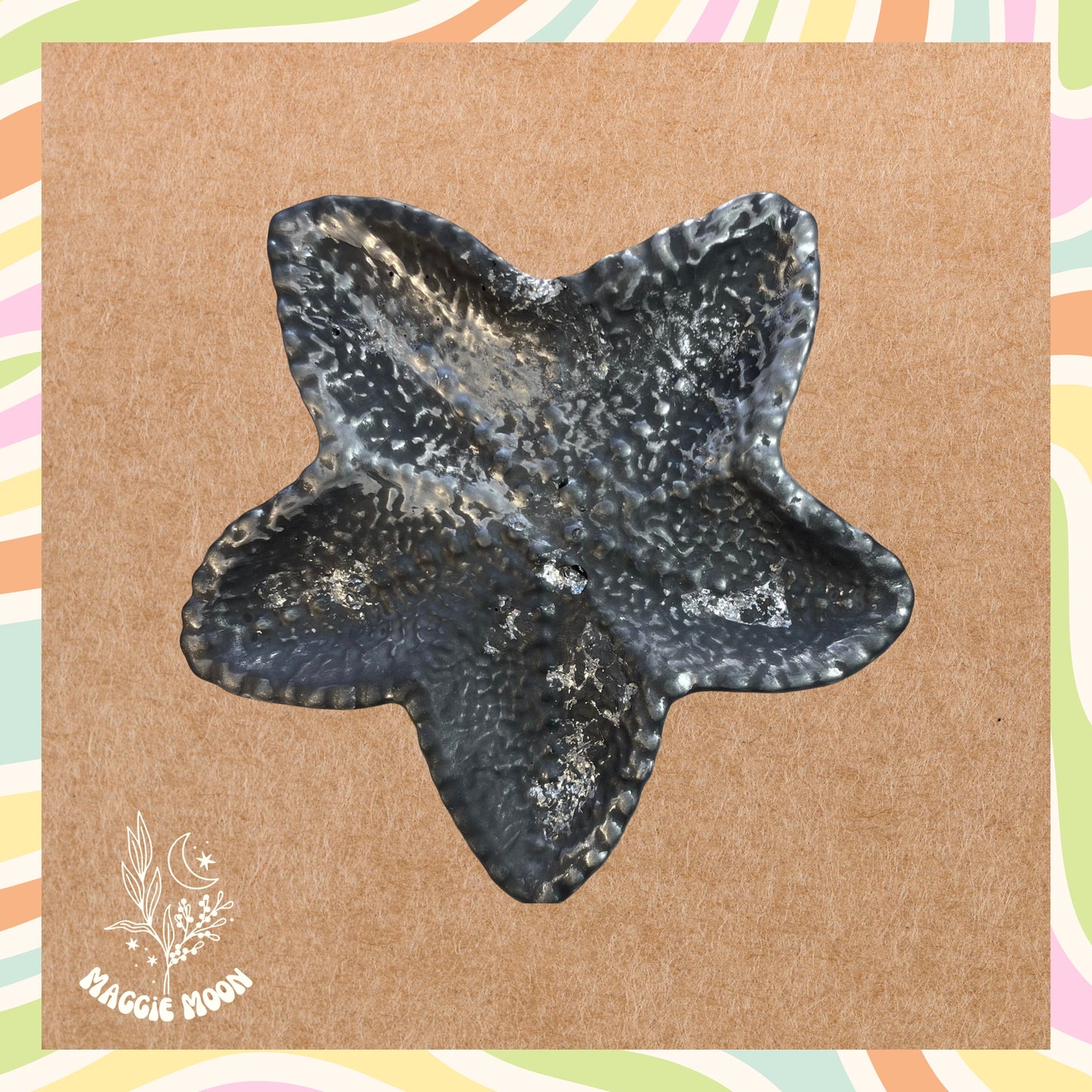 Starfish Dish- black and sliver