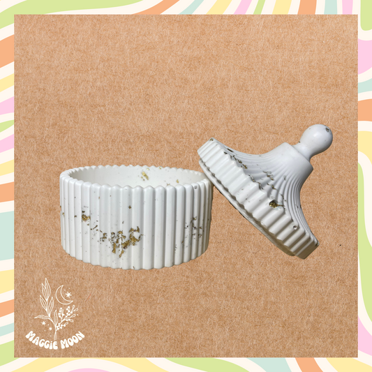 Carousel jar- White & Gold