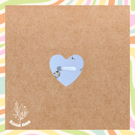 Heart Shaped Ring Holder- white and gold flakes
