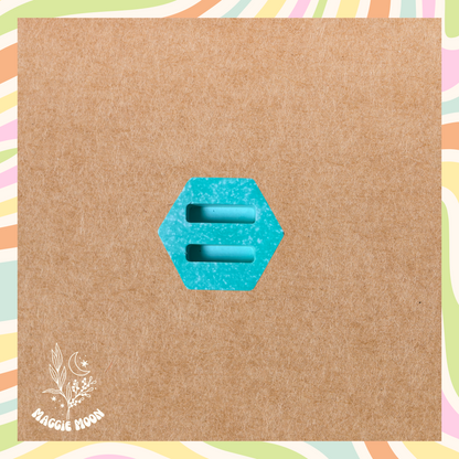 Hexagon Shaped Double Ring holder- Aqua