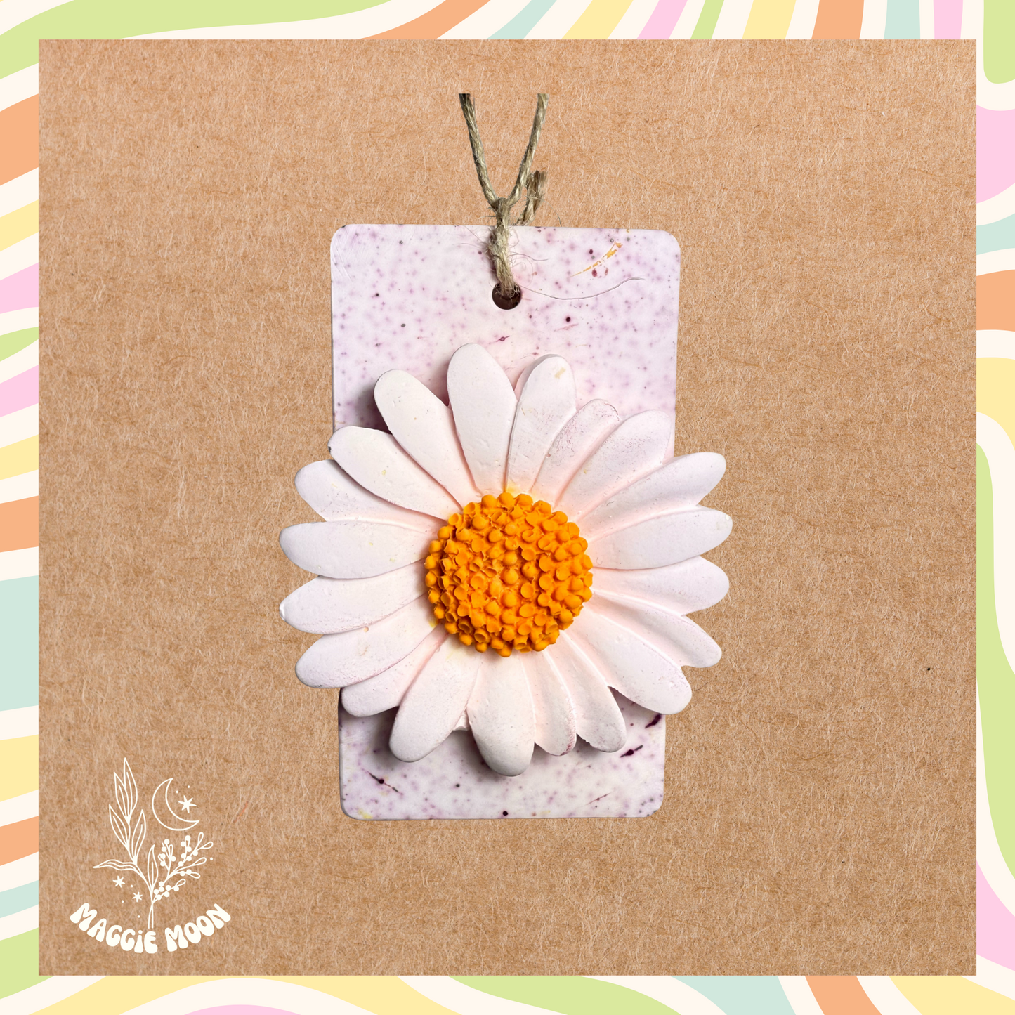 Aroma Stone- Pink daisy plaque