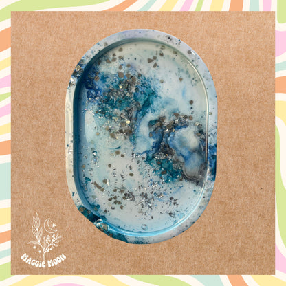Geode Pill Tray- Blue & silver
